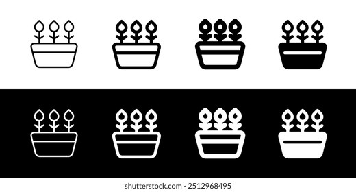 Editable potted flowers, plant vector icon. Gardening, landscaping, horticulture. Part of a big icon set family. Perfect for web and app interfaces, presentations, infographics, etc