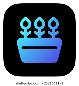 Flores en maceta editables, ícono de Vector de planta. Jardinería, paisajismo, horticultura. Parte de una gran familia de iconos. Perfecto para interfaces de Web y App, presentaciones, infografías, etc