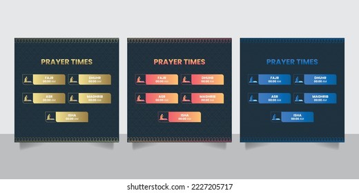 Editable prayer time banner for social media post template