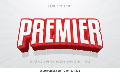 Editable premier 3d text effect, grand opening text style template