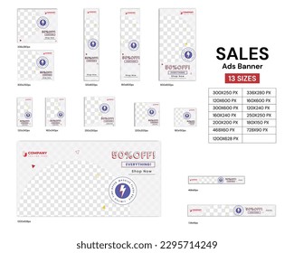 Editable Premium Flash Sale Template For Marketing Promotional Ads Banner In Light Modern Theme Available In 13 Sizes.