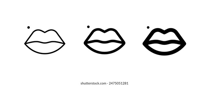 Editable pretty lips vector icon. Cosmetics, makeup, skincare, beauty. Part of a big icon set family. Perfect for web and app interfaces, presentations, infographics, etc