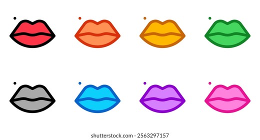 Editable pretty lips vector icon. Cosmetics, makeup, skincare, beauty. Part of a big icon set family. Perfect for web and app interfaces, presentations, infographics, etc