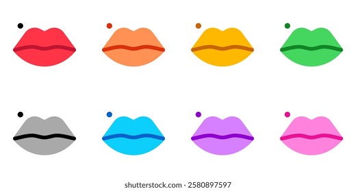 Editable pretty lips vector icon. Cosmetics, makeup, skincare, beauty. Part of a big icon set family. Perfect for web and app interfaces, presentations, infographics, etc