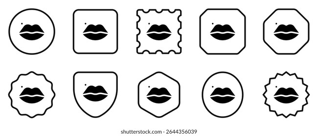 Editable pretty lips vector icon. Cosmetics, makeup, skincare, beauty. Part of a big icon set family. Perfect for web and app interfaces, presentations, infographics, etc