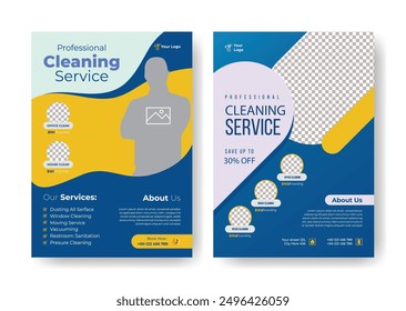 Editable Print flyer for cleaning service agency and housemaid flyer, housekeeper flyer, home maid and 
laundry service flyer or leaflet business marketing advertising design
