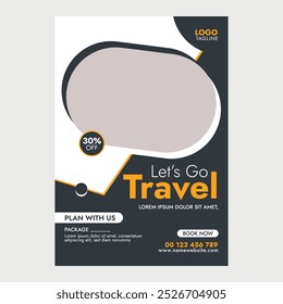 Editable and printable template for a traveling poster flyer