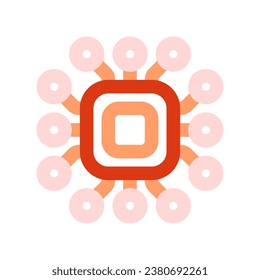Editable processor, chip vector icon. AI technology, artificial intelligence, computer. Part of a big icon set family. Perfect for web and app interfaces, presentations, infographics, etc