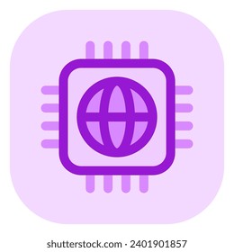 Editable processor, chip vector icon. AI technology, artificial intelligence, computer. Part of a big icon set family. Perfect for web and app interfaces, presentations, infographics, etc