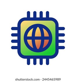 Editable processor, chip vector icon. AI technology, artificial intelligence, computer. Part of a big icon set family. Perfect for web and app interfaces, presentations, infographics, etc