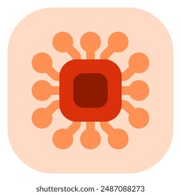 Procesador editable, icono de Vector de chip. Tecnología de IA, inteligencia artificial, computadora. Parte de una gran familia de iconos. Perfecto para interfaces de Web y App, presentaciones, infografías, etc
