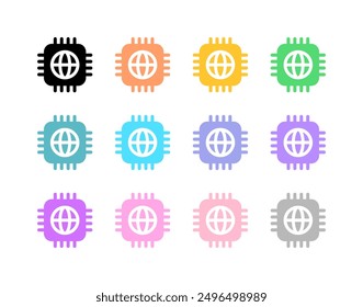 Editable processor, chip vector icon. AI technology, artificial intelligence, computer. Part of a big icon set family. Perfect for web and app interfaces, presentations, infographics, etc