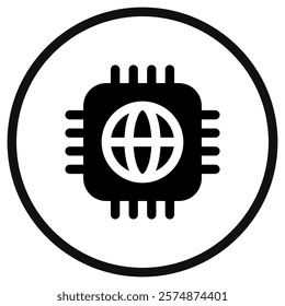 Editable processor, chip vector icon. AI technology, artificial intelligence, computer. Part of a big icon set family. Perfect for web and app interfaces, presentations, infographics, etc