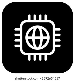 Editable processor, chip vector icon. AI technology, artificial intelligence, computer. Part of a big icon set family. Perfect for web and app interfaces, presentations, infographics, etc