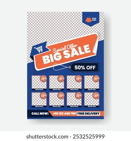 Editable Product sale promotion print flyer or poster template, product catalog design, Price menu, super market sale flyer, 
grocery sale poster and special offer discount promo leaflet design