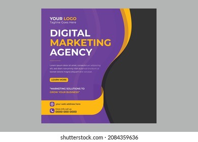 Editable Professional digital business agency marketing social media post and banner template design Set. Promotion Corporate advertising Web Banner Ads Stories flyer poster vector