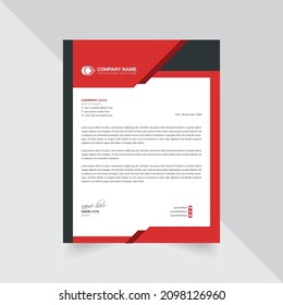 Plantilla de diseño de membrete profesional editable con color rojo