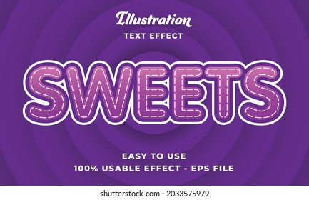 editable purple sweets vector text effect 