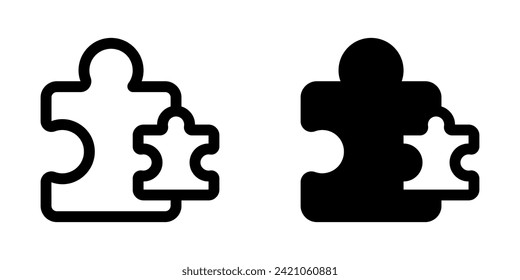 Juego de rompecabezas editable, ícono vector de piezas de rompecabezas. Videojuego, elementos de juego. Parte de una familia de iconos grandes. Perfecto para interfaces web y de aplicaciones, presentaciones, infografías, etc