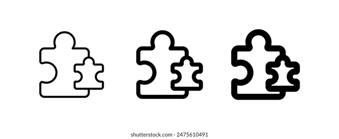 Editable puzzle game, puzzle pieces vector icon. Video game, game elements. Part of a big icon set family. Perfect for web and app interfaces, presentations, infographics, etc