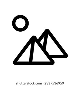 Icono de vector piramidal editable. monumento, monumento, edificio, medio oriente, egipto, arquitectura. Parte de una familia de iconos grandes. Perfecto para interfaces web y de aplicaciones, presentaciones, infografías, etc