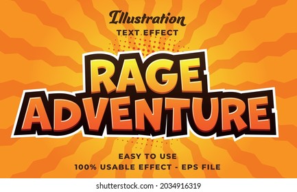 Editable Rage Adventure Vector Text Effect With Modern Style