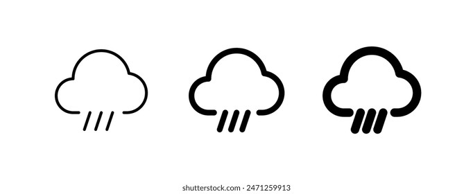 Icono de Vector editable de lluvia, aguanieve, granizo y caída. Parte de una gran familia de iconos. Perfecto para interfaces de Web y App, presentaciones, infografías, etc
