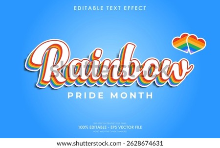 Editable rainbow pride month text effect