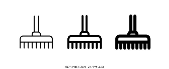 Editable rake vector icon. Gardening, landscaping, horticulture. Part of a big icon set family. Perfect for web and app interfaces, presentations, infographics, etc