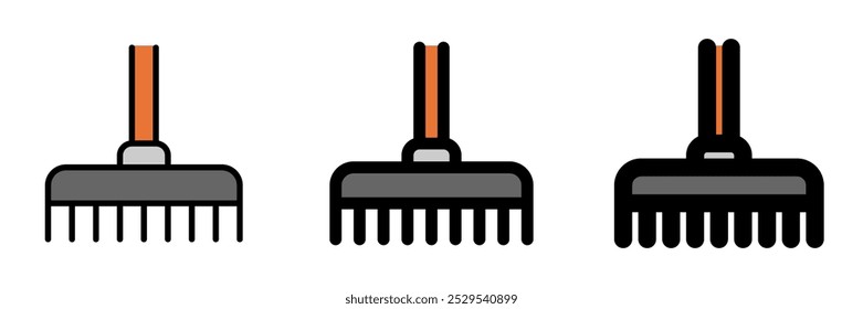 Editable rake vector icon. Gardening, landscaping, horticulture. Part of a big icon set family. Perfect for web and app interfaces, presentations, infographics, etc