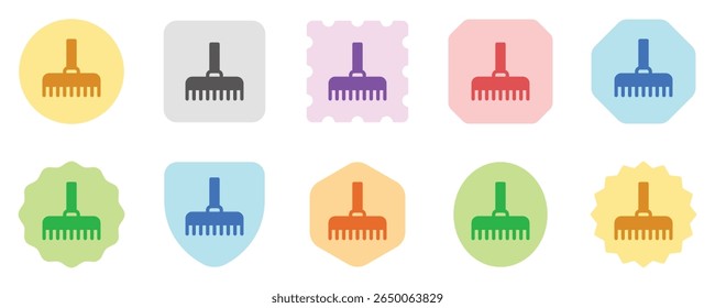 Ícone de vetor do rake editável. Jardinagem, paisagem, horticultura. Parte de uma grande família de conjuntos de ícones. Perfeito para interfaces web e app, apresentações, infográficos, etc
