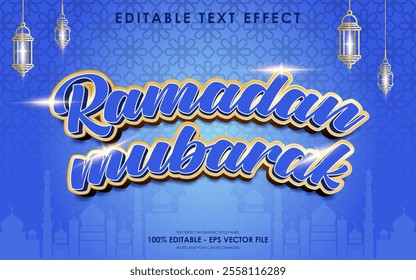 Editable Ramadan Kareem Text Effect with islamic background