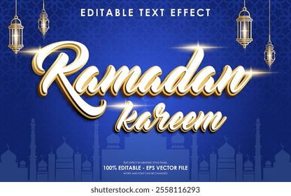 Editable Ramadan Kareem Text Effect with islamic background