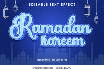 Editable Ramadan Kareem Text Effect with islamic background