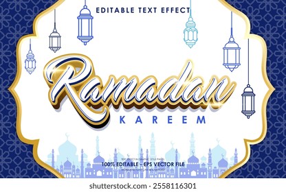 Editable Ramadan Kareem Text Effect with islamic background