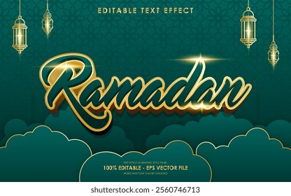 Editable Ramadan Kareem Text Effect with islamic background