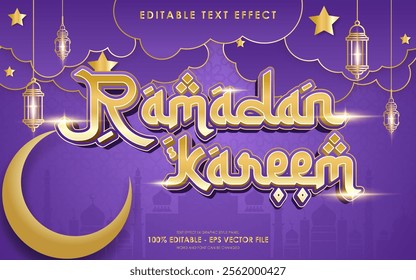 Editable Ramadan Kareem Text Effect with islamic background