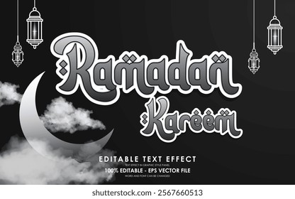 Editable Ramadan Kareem Text Effect with islamic background