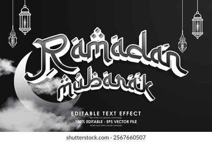 Editable Ramadan Mubarak Text Effect with islamic background