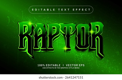 editable raptor vector text effect with modern style design
