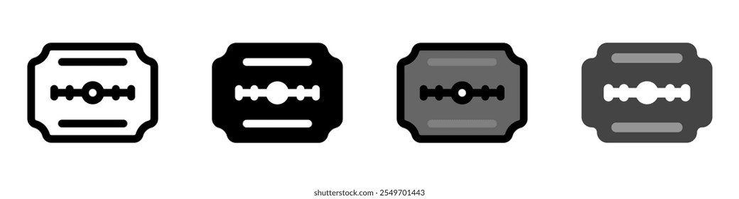 Vektorsymbol für bearbeitbare Rasierklinge. Friseurladen, Lifestyle, Pflege. Teil einer großen Ikone-Set-Familie. Perfekt für Web- und App-Schnittstellen, Präsentationen, Infografiken usw.