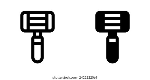 Icono de vector de afeitar modificable. Barbería, estilo de vida, preparación. Parte de una familia de iconos grandes. Perfecto para interfaces web y de aplicaciones, presentaciones, infografías, etc