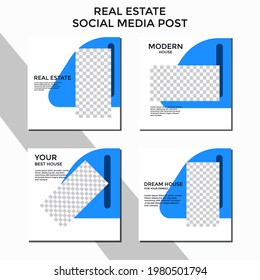 EDITABLE REAL ESTATE SOCIAL MEDIA POST. BANNER TEMPLATE SALES SET. PROMO BRAND COVER DESIGN VECTOR