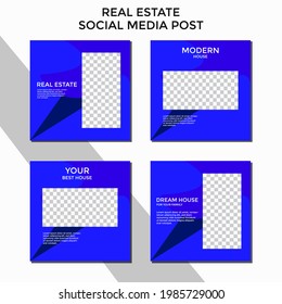EDITABLE REAL ESTATE SOCIAL MEDIA POST. BANNER TEMPLATE SALES SET. PROMO BRAND COVER DESIGN VECTOR