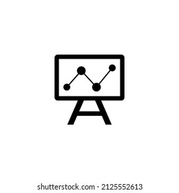 Editable real line icon desk on a computer with data and web results in modern black lines on a clean white background as a eps vector file
