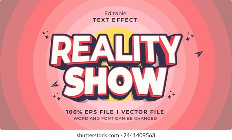 efecto de texto de reality show editable.logotipo de tifografía