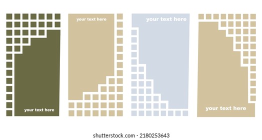 Editable rectangular banner - abstract design background in winter, green, beige, blue tones. Suitable for social media post, flyer. Vector illustration. Winter 2022 color trend.
