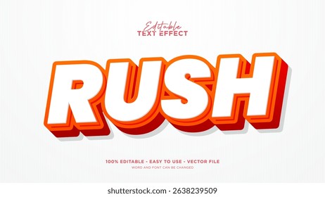 Editable red 3d text effect, bold text style effect
