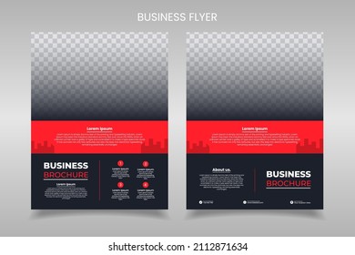 Editable red color business brochure template layout design. 2-page business brochure template design. Use for business brochure, business flyer, booklet.