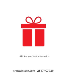 Editable red color Gift box icon Eps10